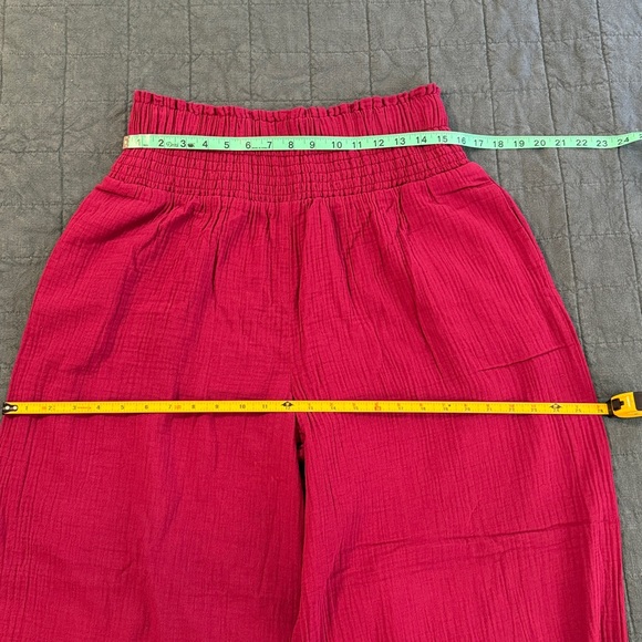 EUC Athropologie High Rise Elastic Waist Wide Leg Cotton Gauze Pants Sz M - Picture 8 of 9